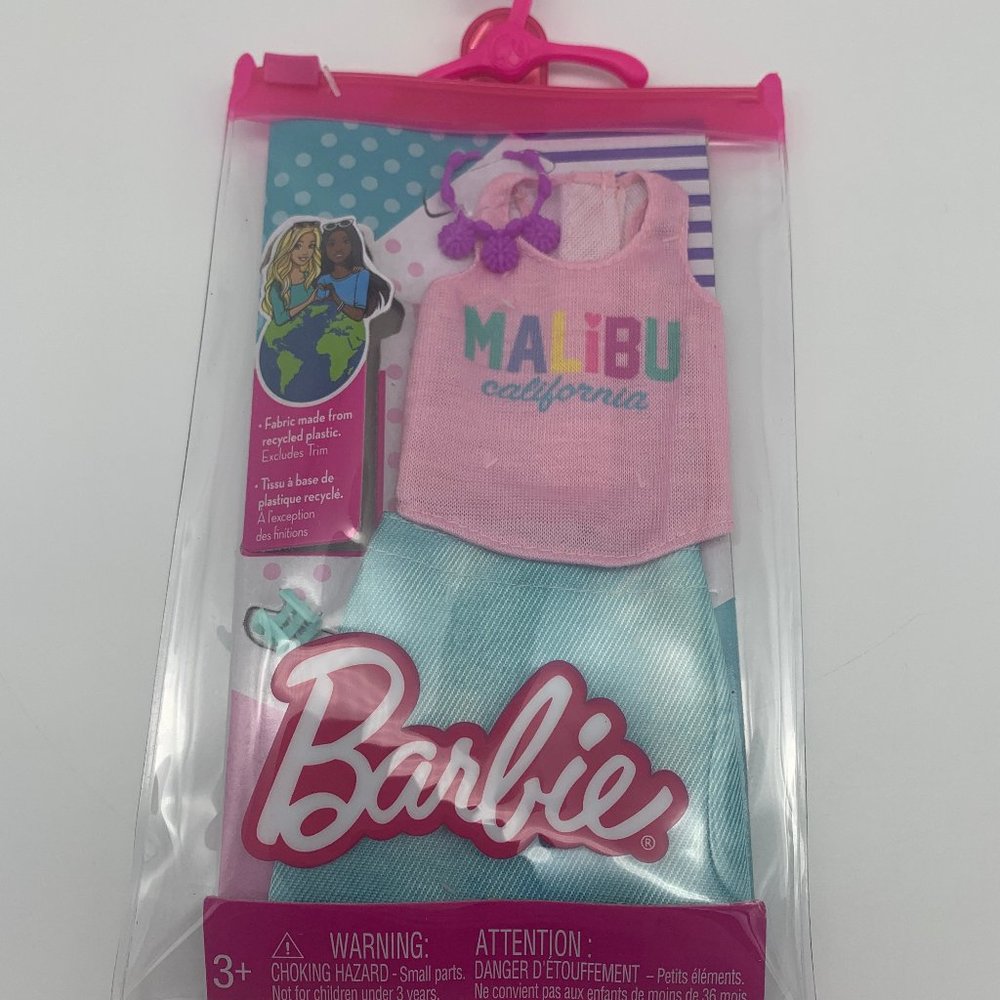 Mattel Barbie Fashions Malibu California Top, Skirt, Necklace, Bracelet …